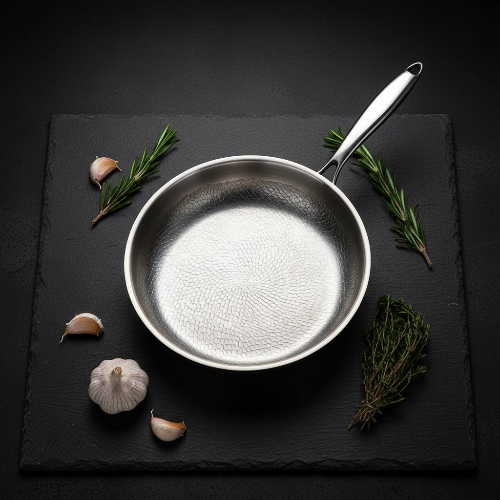 The Forge Pan - Flat lay with herbs